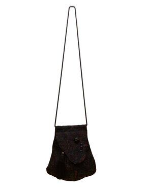 Helens Daughters Women’s Blue Tapestry Tassel & Button Accents Crossbody Bag